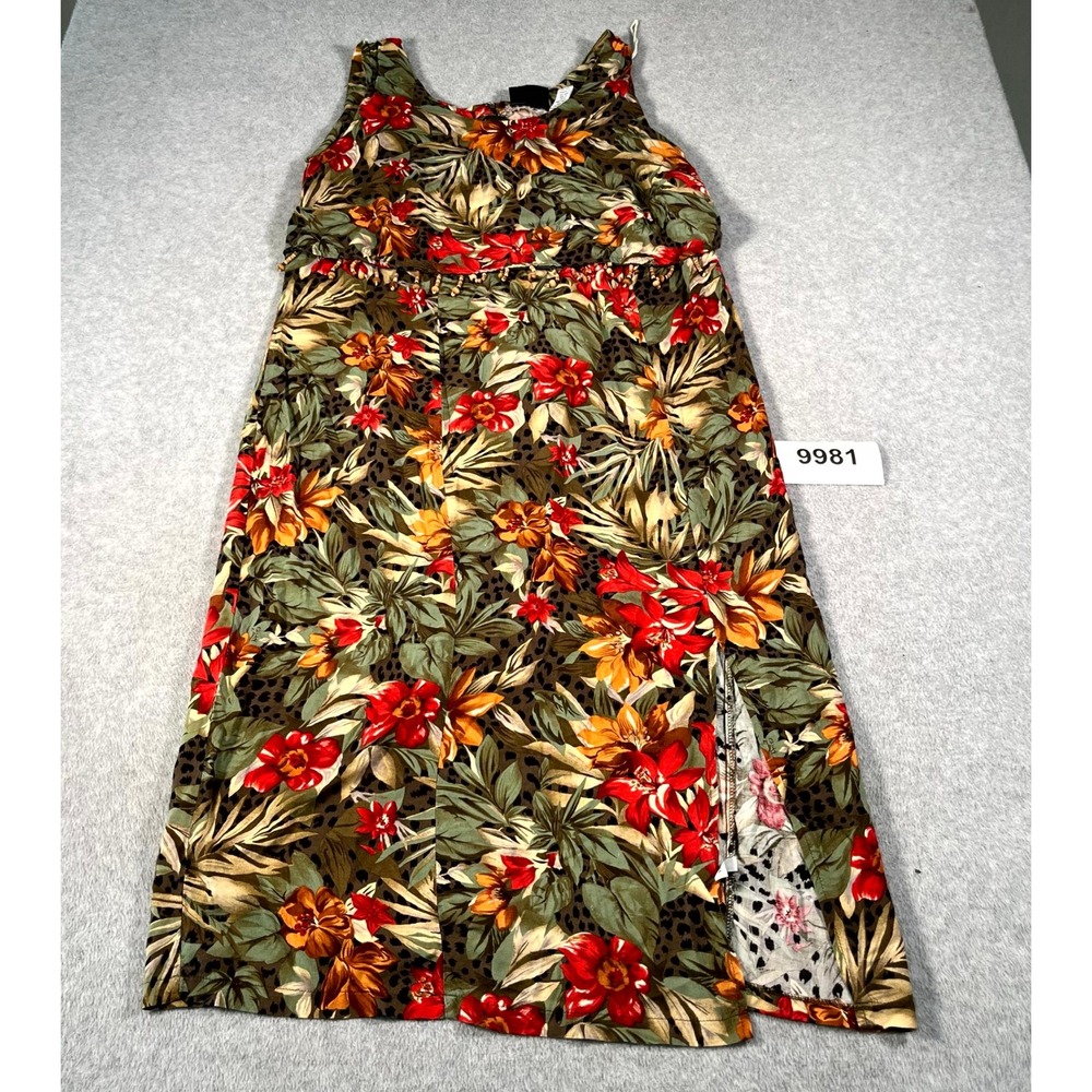 Vintage 90s Floral Maxi UM & Company Fit & Flare Dress Womens 16 Multicolor